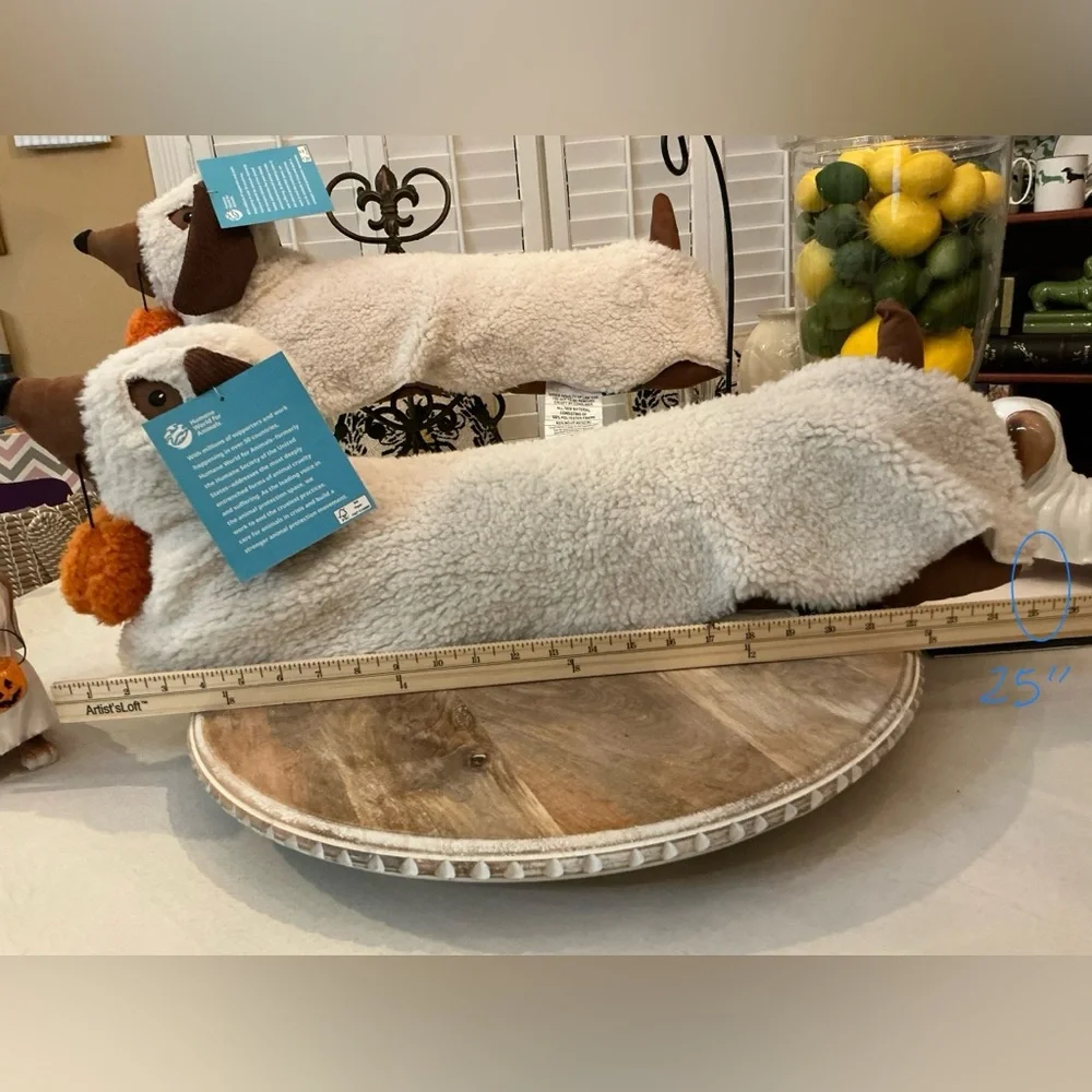 Looong Dachshund Halloween Ghost, carrying Jack o lantern treat bag, Pillow